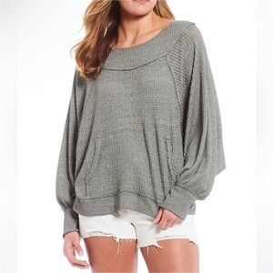 We The Free Relaxed Scoop-Neck Waffle Knit top